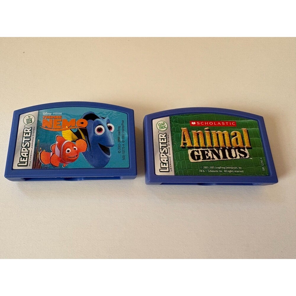 LeapFrog Leapster Learning Game Disney Pixar Finding Nemo Animal Genius Lot of 2